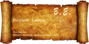 Bozsek Emese névjegykártya